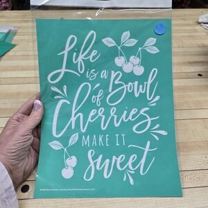 "Bowl Of Cherries" Chalk Couture Transfer Stencil Sz B RETIRED 8.5"x11" DIY